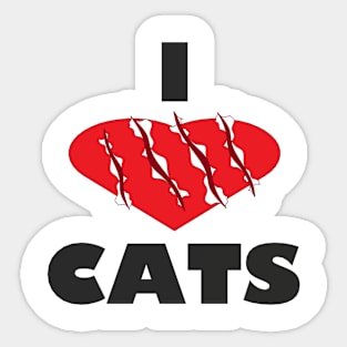 I Love Cats Sticker